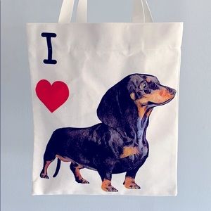 Dachshund Art Canvas Bag with little blemish